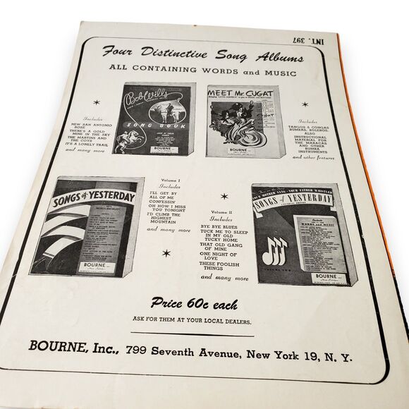 Lot of 2 VTG 1944 Sheet Music WWII Era Dinah Shore Movie Tin Pan Alley - Picture 14 of 15